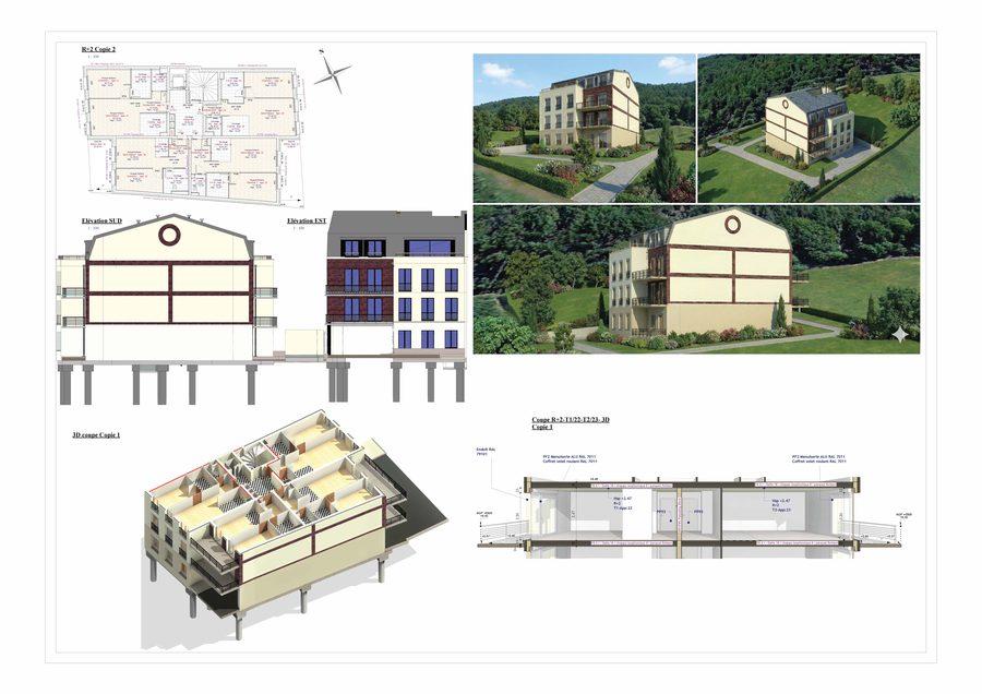 Coordination BIM — immeuble collectif 12 logements — maquette multi-lots
