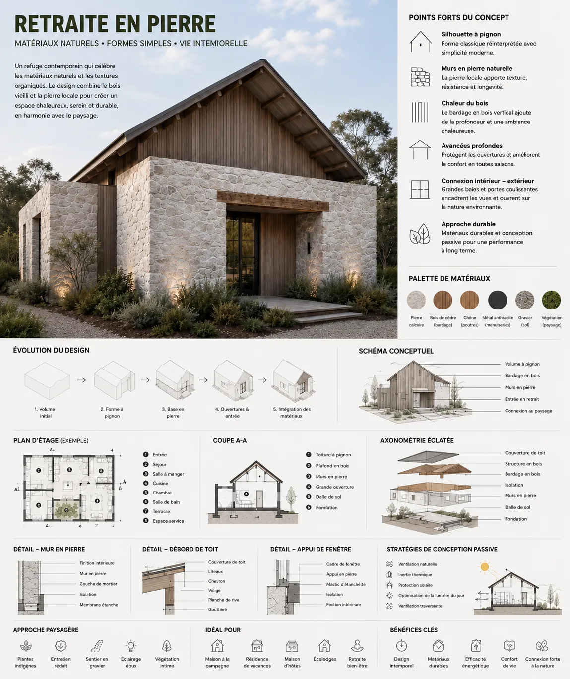 Concept publicitaire — maison en pierre (visuel non contractuel)