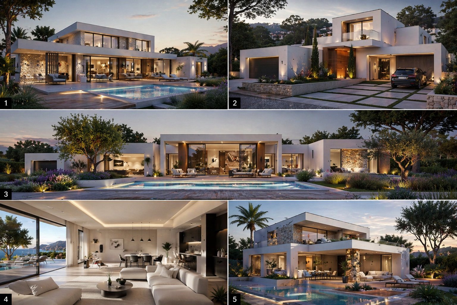 Villa moderne de luxe — collage multi-vues